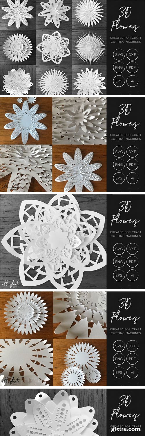 Designbundles - 3D Flower SVG Cut Files 44342