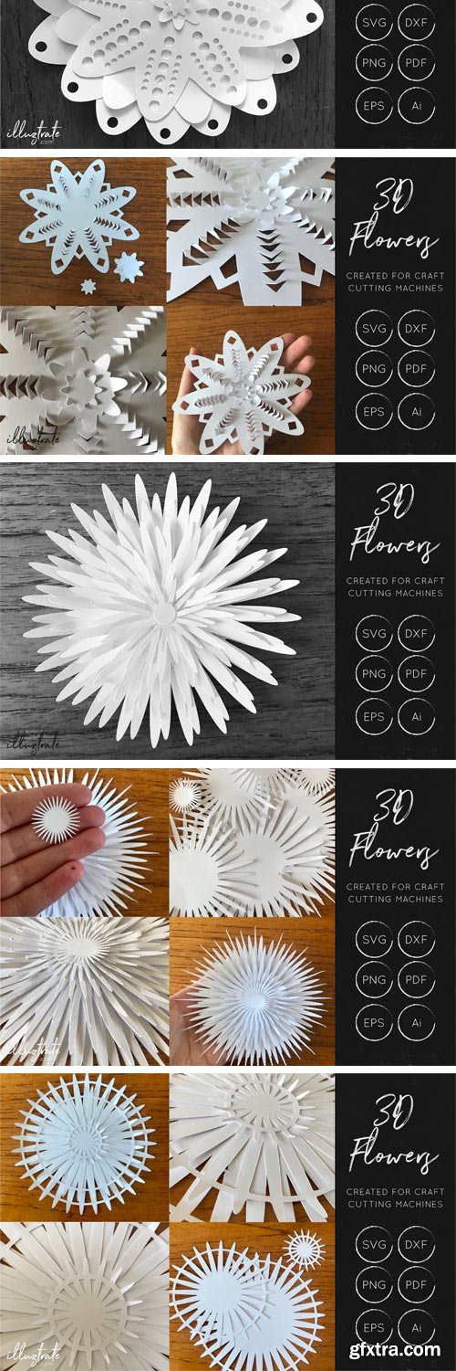 Designbundles - 3D Flower SVG Cut Files 44342