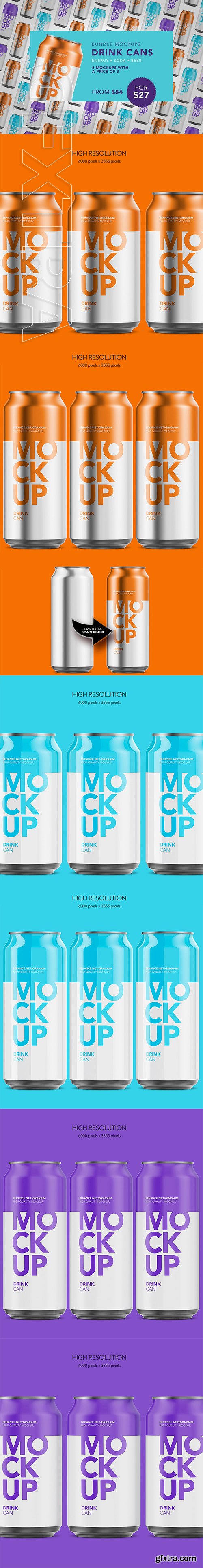 CreativeMarket - Drink Cans - Bundle Mockup 3060123