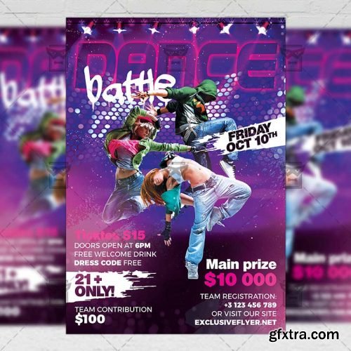 Dance Battle Flyer - Club A5 Template Dance Battle Flyer - Club A5 Template