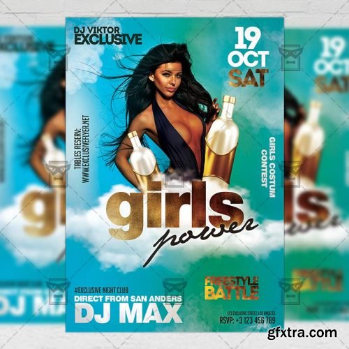 Girls Power Night Flyer - Club A5 Template