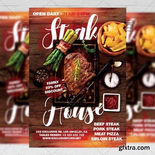 Steak House Flyer - Food A5 Template Steak House Flyer - Food A5 Template