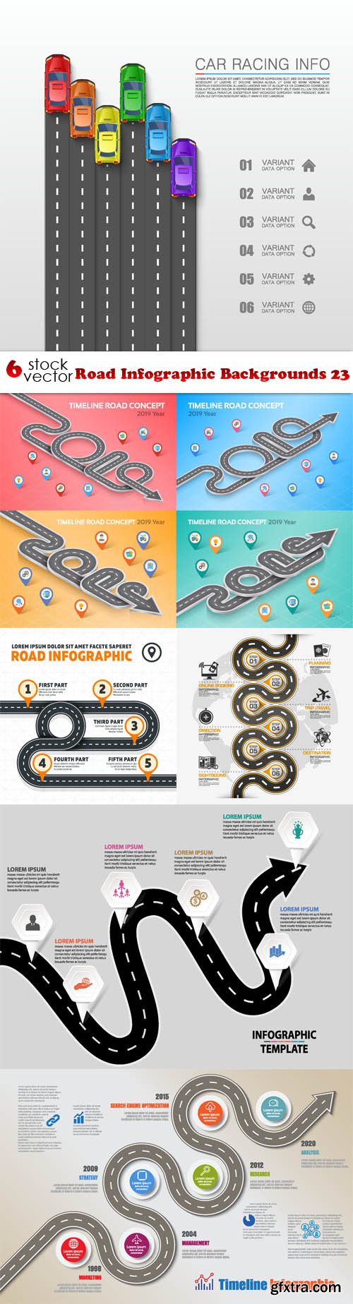 Vectors - Road Infographic Backgrounds 23