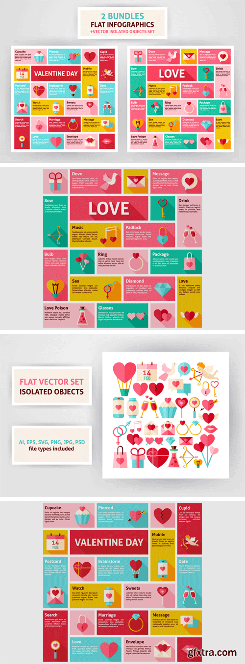 Designbundles - Valentine Day &amp; Love Infographics 55100