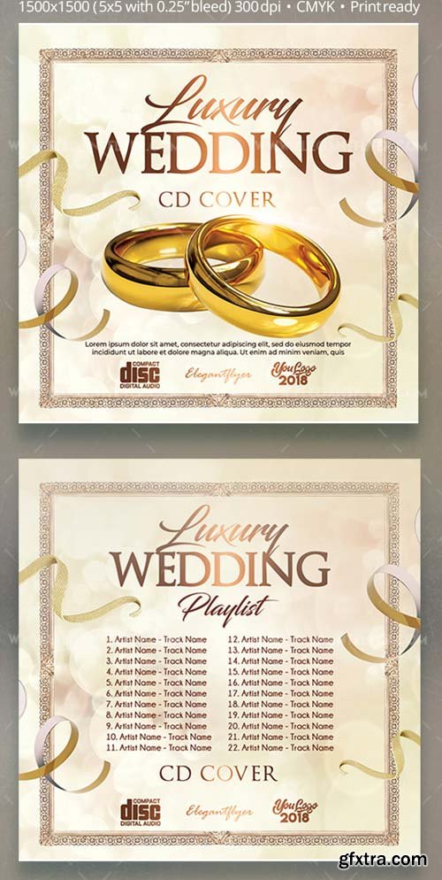 Luxury Wedding V5 2018 CD Mixtape Cover PSD