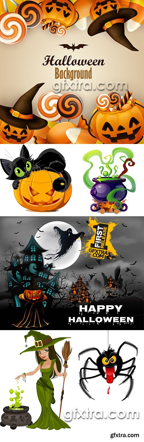 Happy Halloween holiday cartoon illustration collection 20