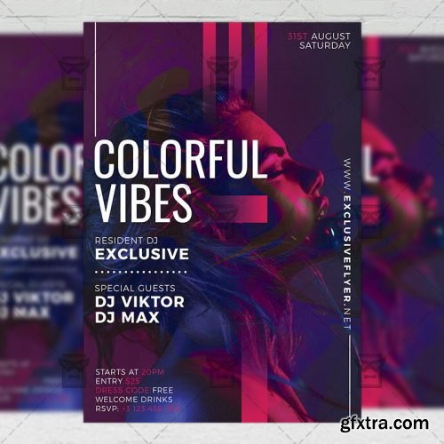 Colorful Vibes Flyer - Club A5 Template Colorful Vibes Flyer - Club A5 Template