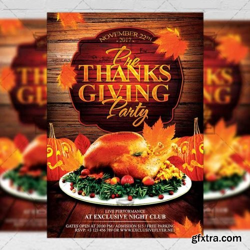 Pre Thanksgiving Party - Seasonal A5 Flyer/Poster Template
