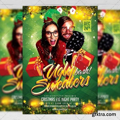 Ugly Sweaters Bash - Seasonal A5 Flyer/Poster Template