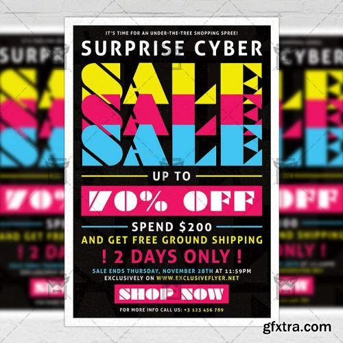 Cyber Sale - Community A5 Flyer Template Cyber Sale - Community A5 Flyer Template