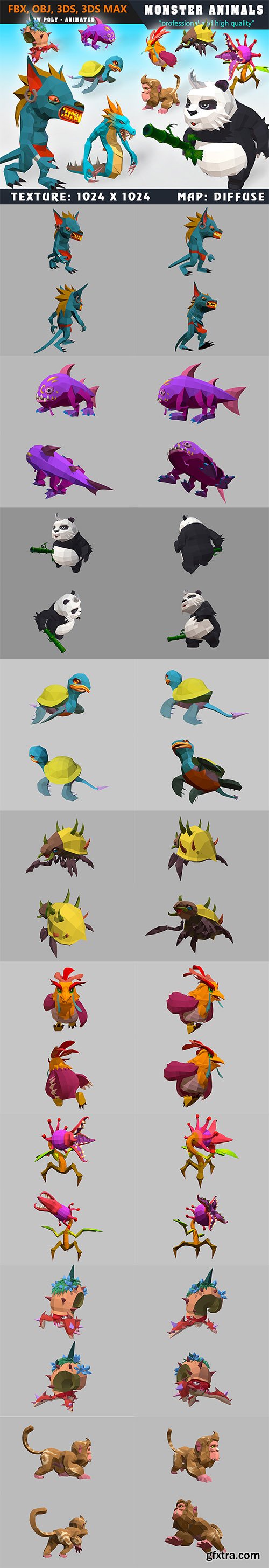 Cubebrush - Low Poly Monster Cartoon Collection 05 Animated Cubebrush - Low Poly Monster Cartoon Collection 05 Animated
