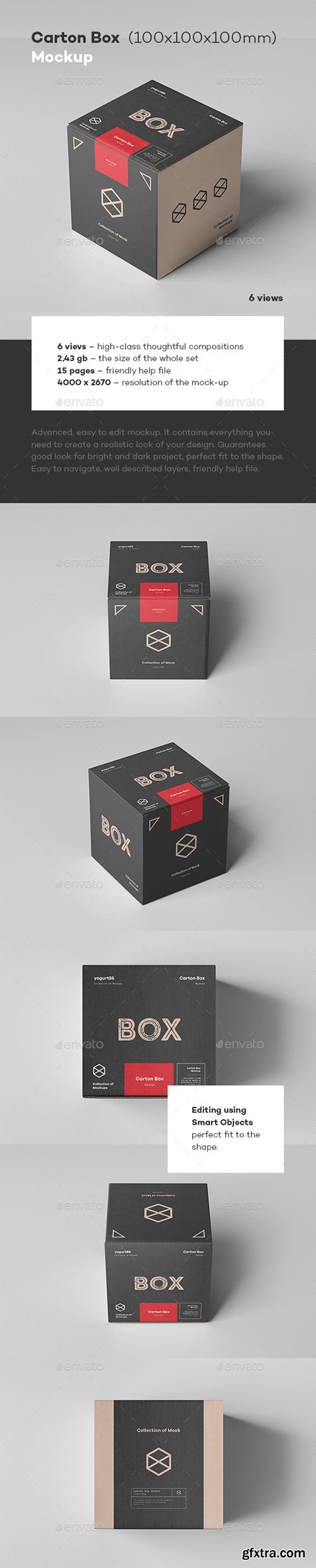 Carton Box Mockup 100x100x100 22824101