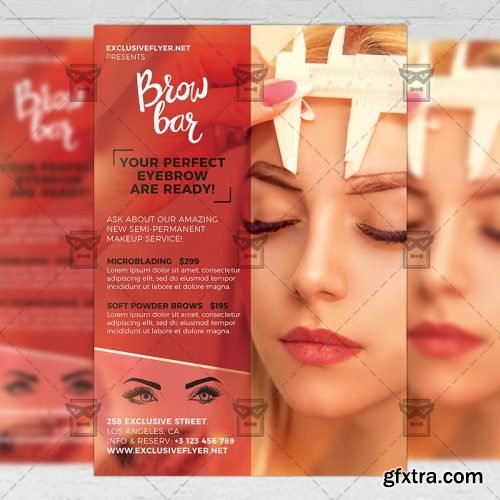 Eyebrow Microblading Flyer - Business A5 Template