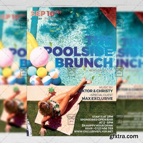 Poolside Brunch Flyer – Seasonal A5 Template Poolside Brunch Flyer – Seasonal A5 Template