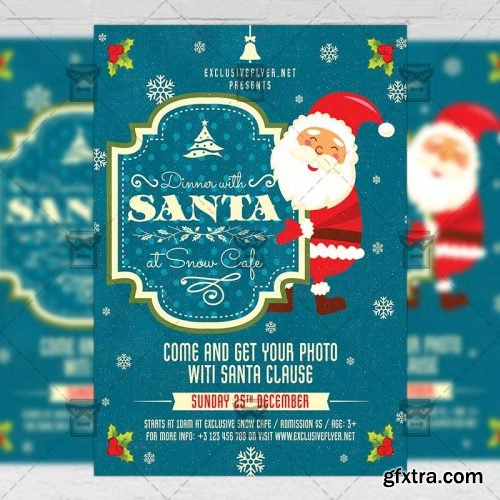 Dinner with Santa - Seasonal A5 Flyer Template Dinner with Santa - Seasonal A5 Flyer Template
