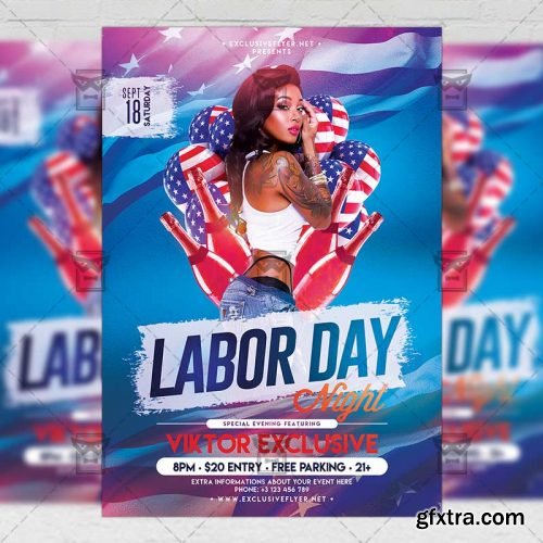 Labor Day Night Flyer - Seasonal A5 Template