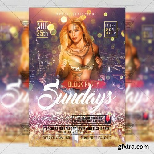 Sundays Block Party Flyer - Club A5 Template
