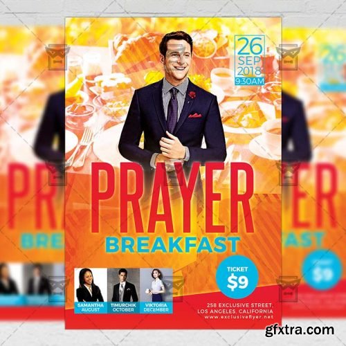 Prayer Breakfast Flyer - Church A5 Template