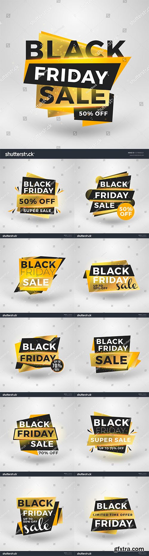 Vector Set - Black Friday sale stickers. Discount banners Vector Set - Black Friday sale stickers. Discount banners