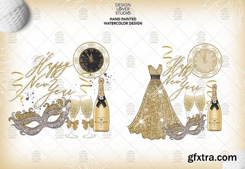 Happy New Year Gold design