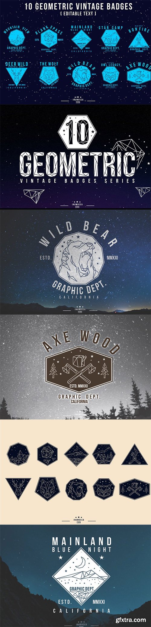 Geometric Vintage Badges (Editable text) Geometric Vintage Badges (Editable text)