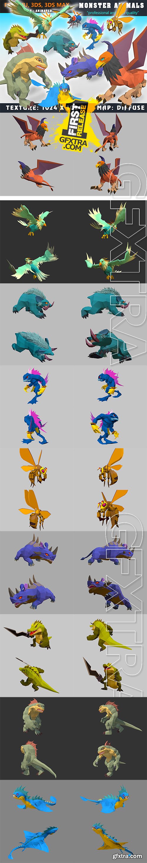 Cubebrush - Low Poly Monster Cartoon Collection 06 Animated Cubebrush - Low Poly Monster Cartoon Collection 06 Animated