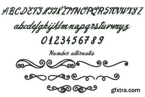Oblique Script Font