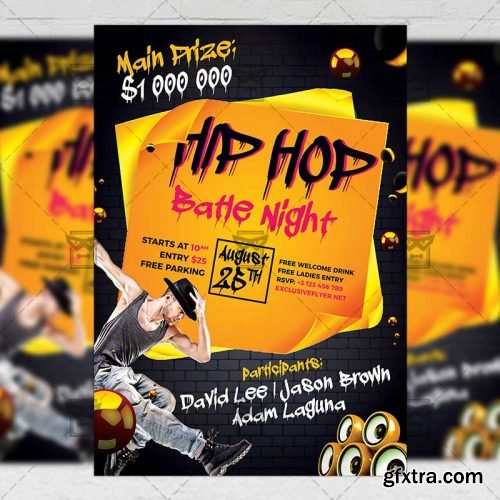 Hip Hop Night - Club A5 Flyer Template Hip Hop Night - Club A5 Flyer Template