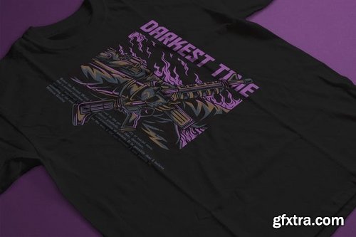Darkest Time T-Shirt Design Template