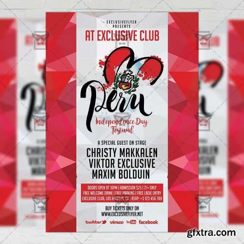 Peruvian Independence Day Festival - Club A5 Flyer Template