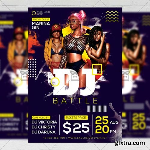 Dj Battle Party Flyer - Club A5 Template
