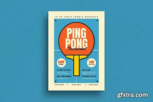 Retro Ping Pong Tournament Flyer Retro Ping Pong Tournament Flyer