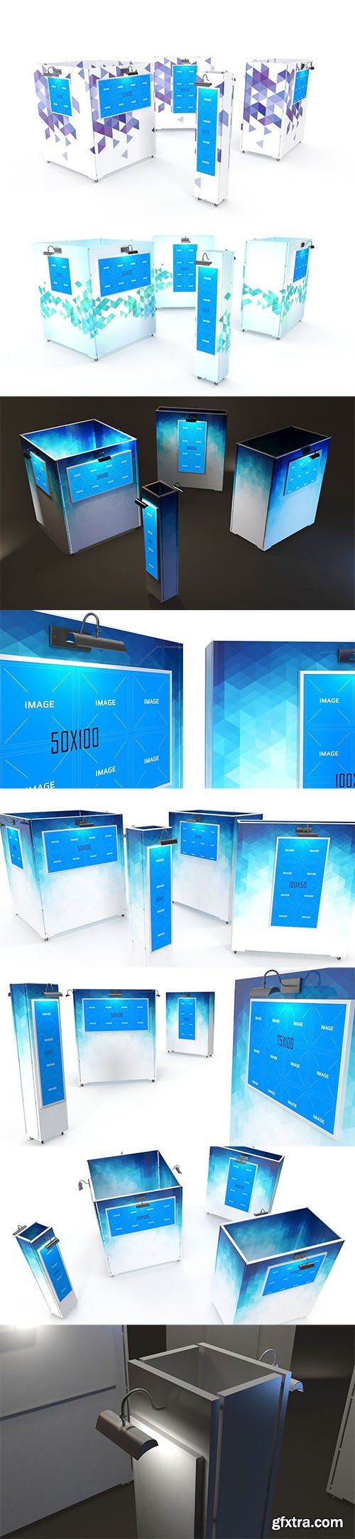 Cubebrush - Gallery Painting Stands Mockup