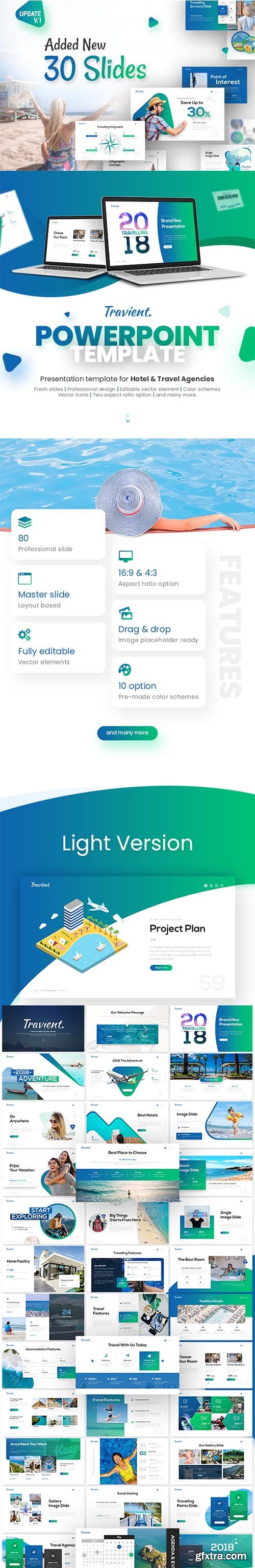 Travient Hotel & Travel Agency PowerPoint Template 21739685