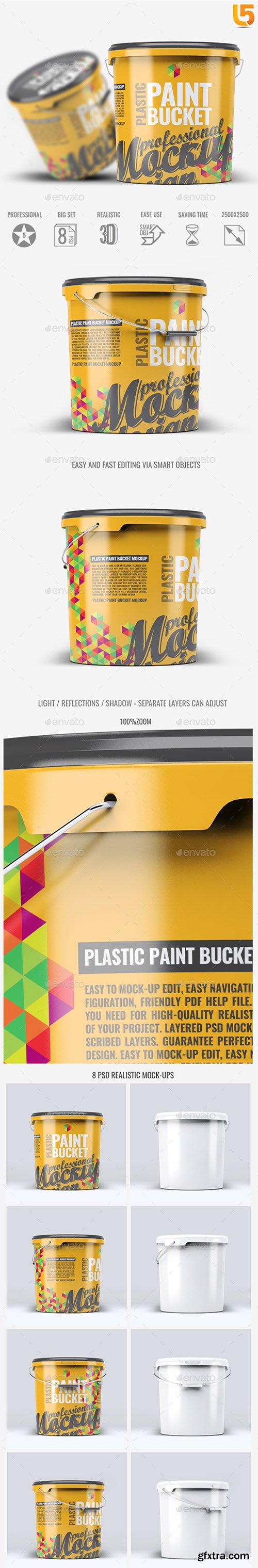 Plastic Paint Bucket Mock-Up 22858149 Plastic Paint Bucket Mock-Up 22858149