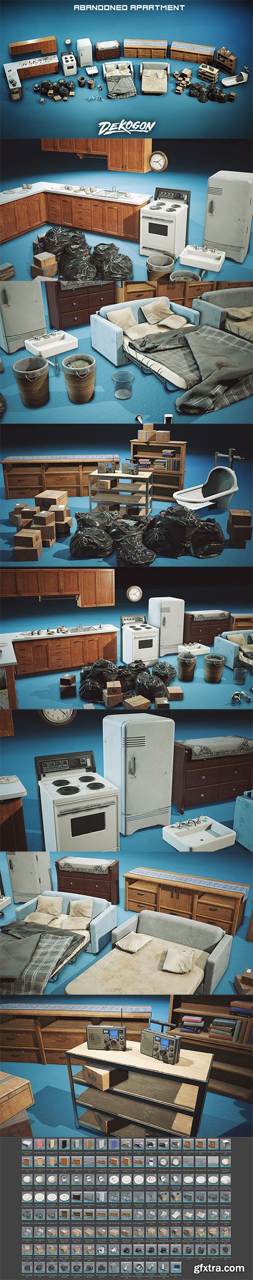 Cubebrush - Abandoned Post Apoc Apartment Game Props [UE4+Raw]