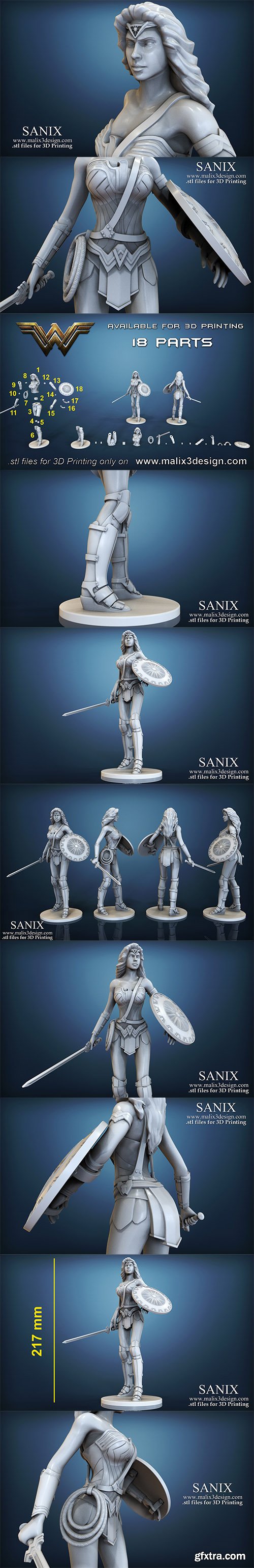 Cubebrush - WONDER WOMAN - 3D Printable Model Cubebrush - WONDER WOMAN - 3D Printable Model