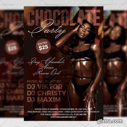 Chocolate Party Flyer - Club A5 Template
