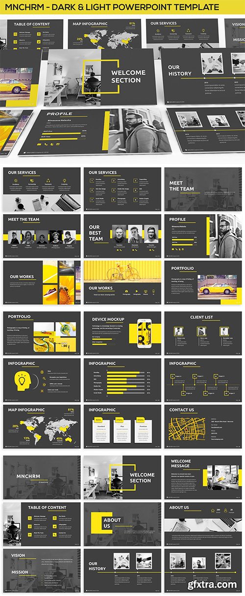 Mnchrm - Dark & Light Powerpoint Template Mnchrm - Dark & Light Powerpoint Template