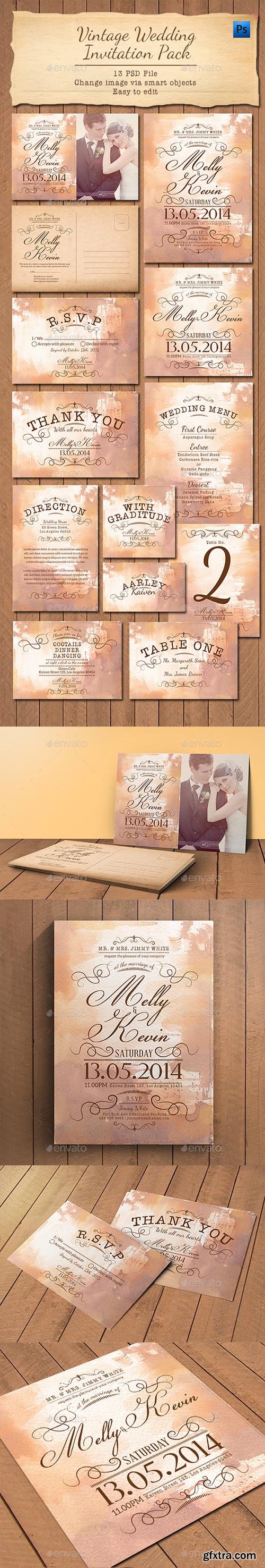 Vintage Wedding Invitation Pack 11239807