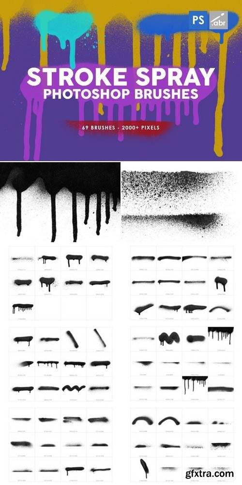 69 Stroke Spray Photoshop Stamp Brushes