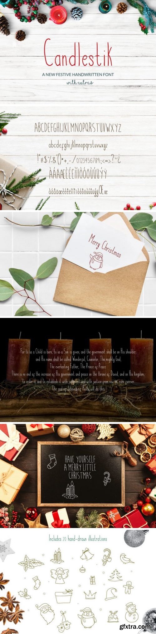 FontBundles - Candlestik Christmas Font &amp; Extras 168943