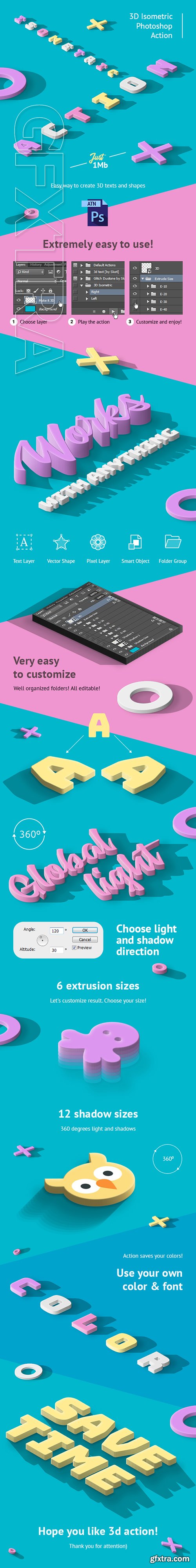 GraphicRiver - 3D Isometric Photoshop Action 22609651