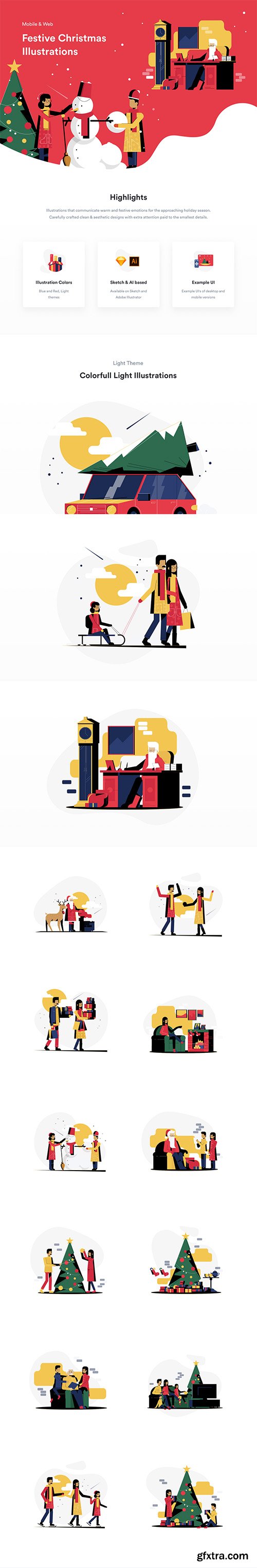 Festive Christmas Illustrations Festive Christmas Illustrations