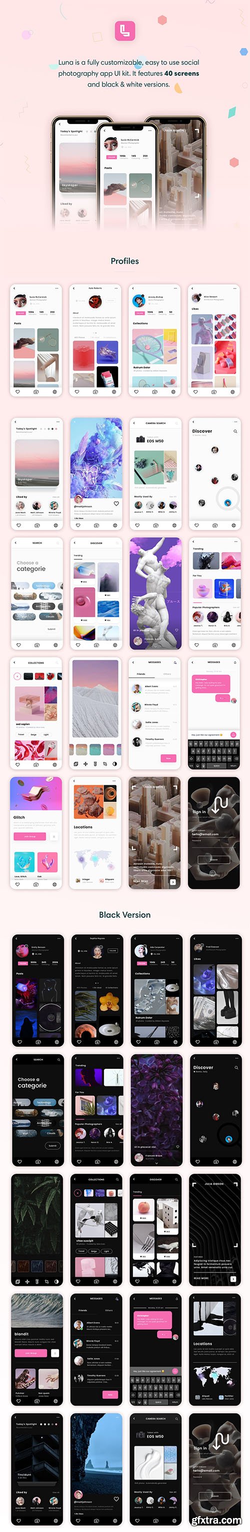 Luna Photo App UI Kit Luna Photo App UI Kit