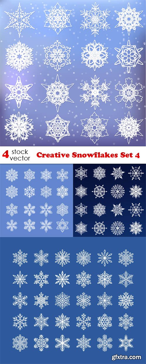 Vectors - Creative Snowflakes Set 4