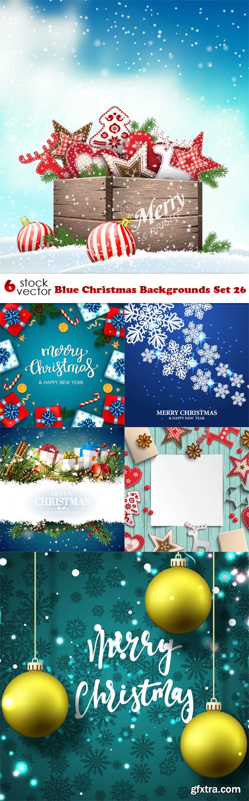 Vectors - Blue Christmas Backgrounds Set 26