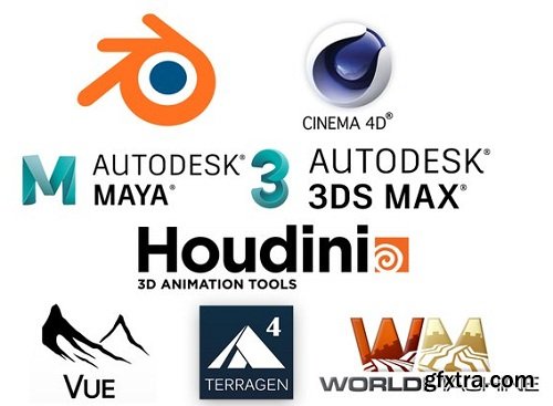 Import Terrain: C4D Blender Houdini Maya 3dsMax Vue Terragen