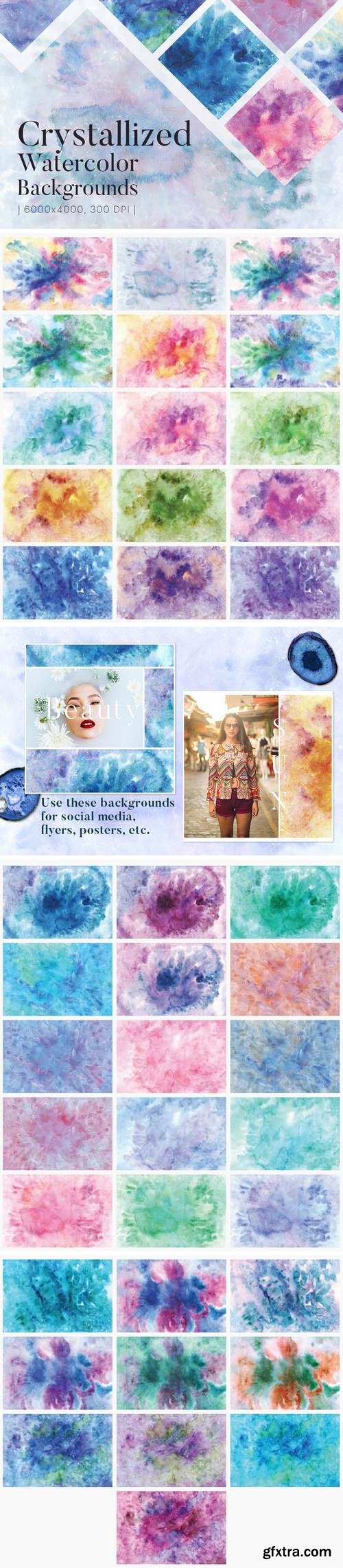 Crystallized Watercolor Backgrounds