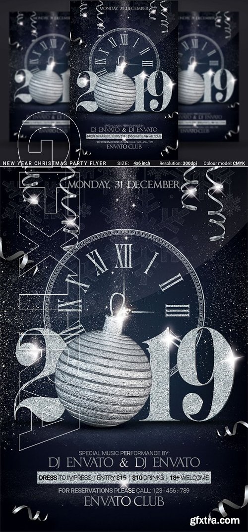 CreativeMarket - New Year Christmas Party Flyer 3213293